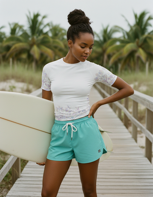 Women's Pearl Tiki Elysian women's short-sleeve rashguards