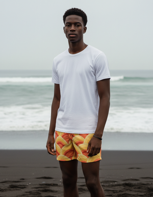 Citrus Orange Riku Men's Swim Trunks Men's Swim Trunks — Dripper