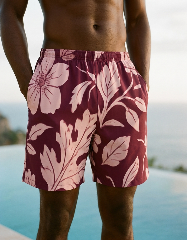 Men's Swim Trunks in Tea Rose Lush