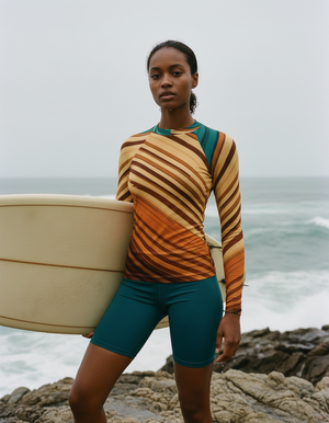 Women's Coffee Bean Prism women's rashguards