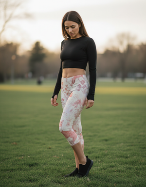 Dusty Rose Haven Leggings Capri Leggings — Dripper