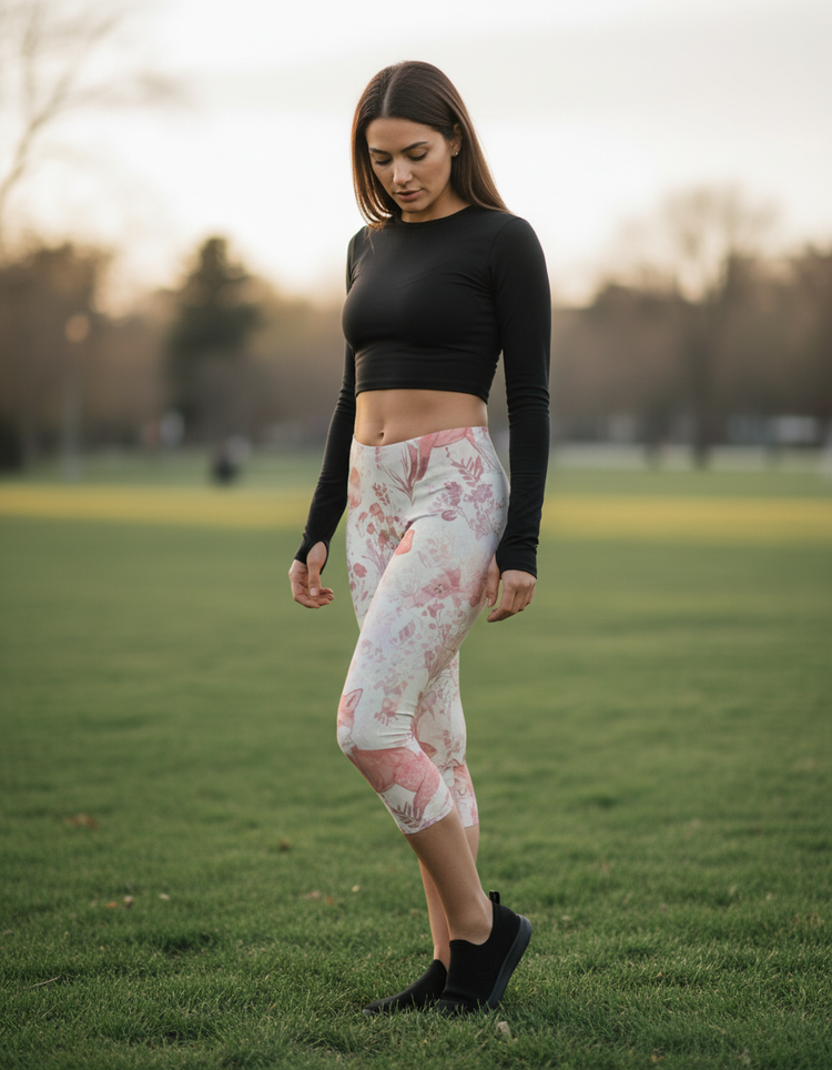 Women's Cottagecore Capri Leggings