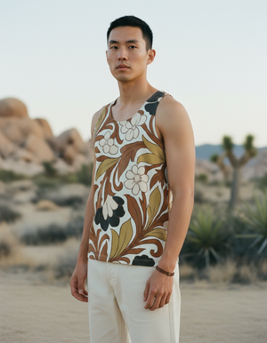 Men's White Onyx Amaryllis tank tops