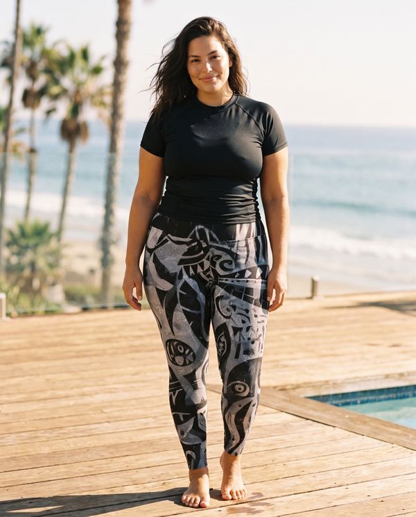 Tribal Static plus size leggings