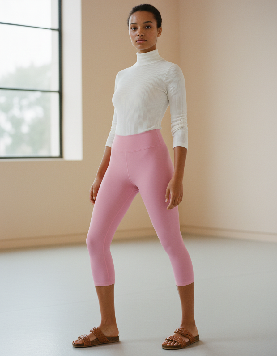 Capri-Yoga Leggings in Candy Pink