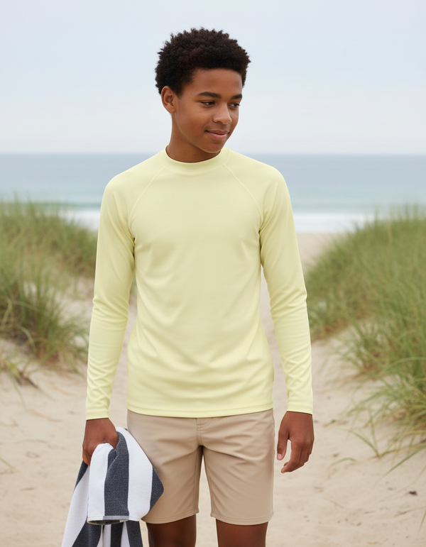 Boys Pale Yellow Rash Guard