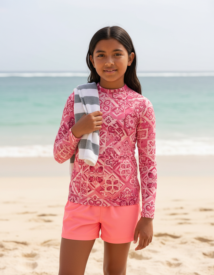 Rashguard — Youth Hot Pink Helix