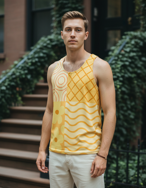 Men's Yellow Petal tank tops