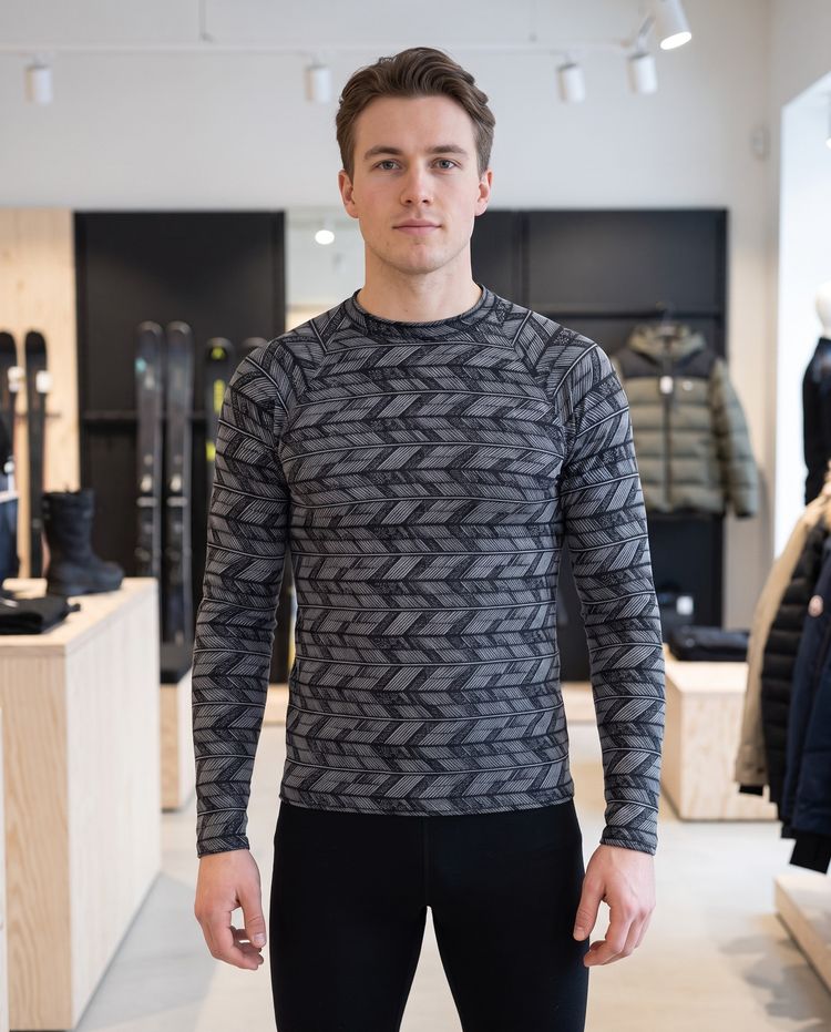 Glacier Herringbone Base Layer Top men's base layer tops