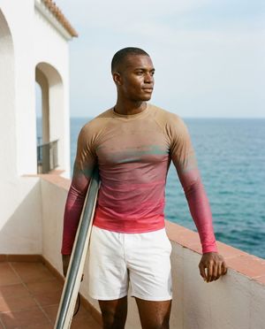 Amber Haze Mosaic Rash Guard Men's Rashguard — Lolekai