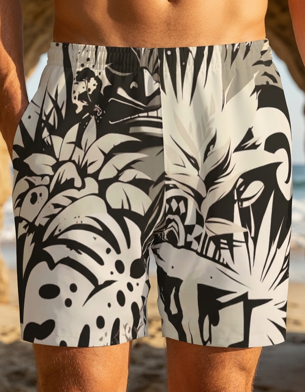 Men's Swim Trunks in White Onyx Makani Poni