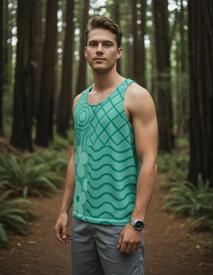 Men's Turquoise Petal tank tops