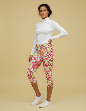 Fiery Red Rimpa leggings
