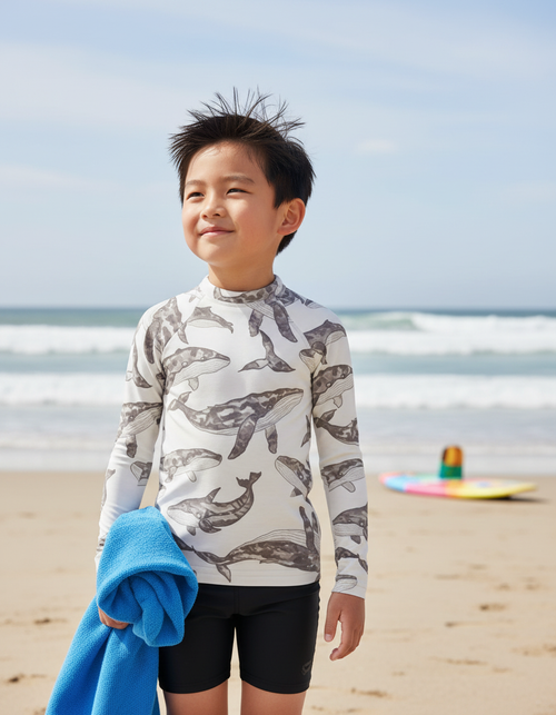 Kids White Onyx Breeze kids rashguards