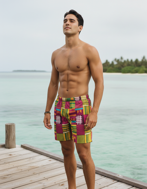 Electric Fuchsia Ubuntu men's swim trunks