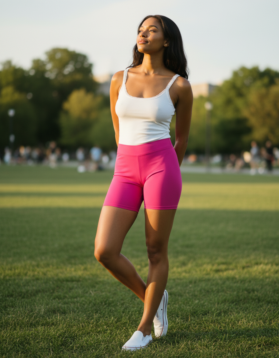 Short Shorts in Electric Fuchsia