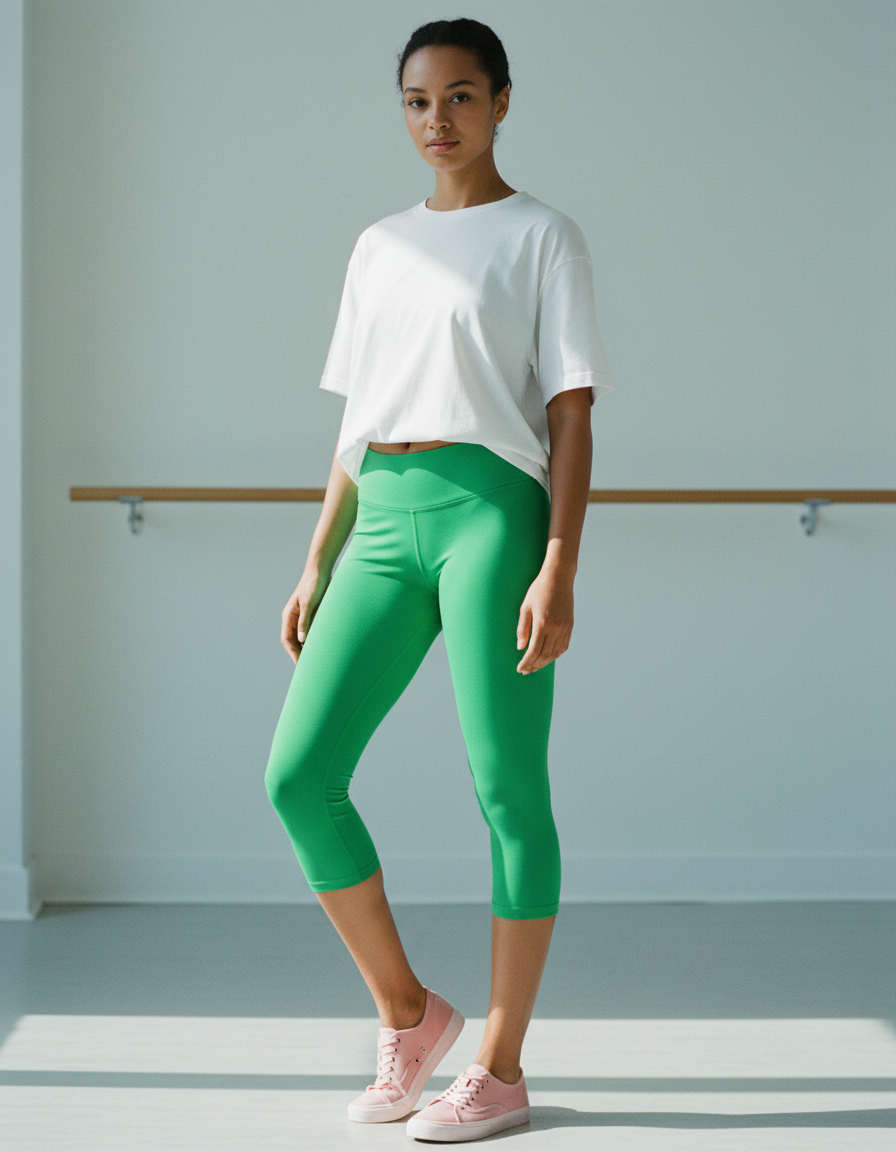 Capri Leggings in Malachite Green