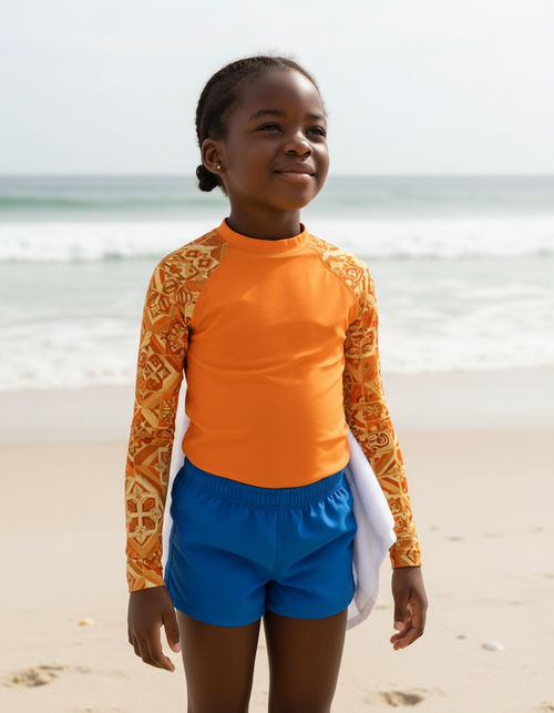 Boys Citrus Orange Helix boys rashguards