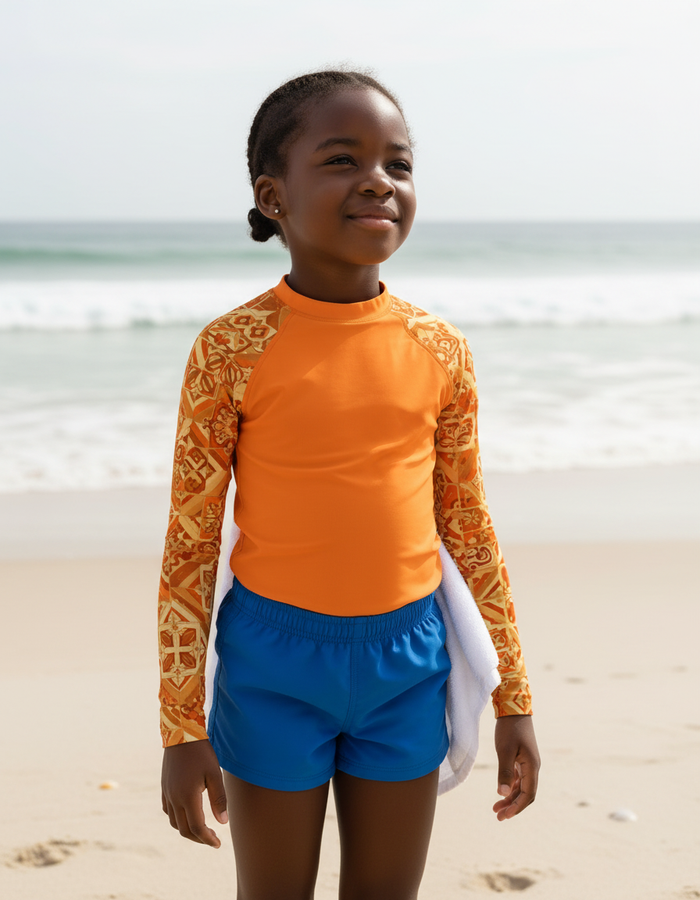Rashguard — Kids Citrus Orange Helix
