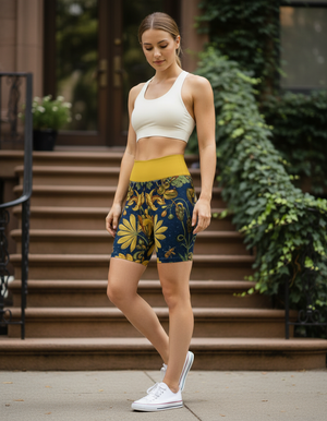 Flora yoga shorts