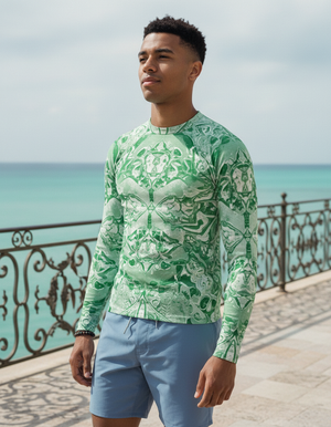 Runway Emerald Burst Rash Guard bikini — Dripper