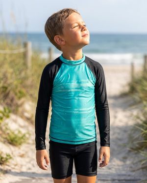 Boys Turquoise Mosaic boys youth rashguards