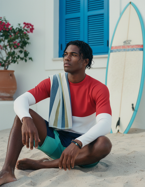 Men's Fiery Red Bhinneka men's short-sleeve rashguards