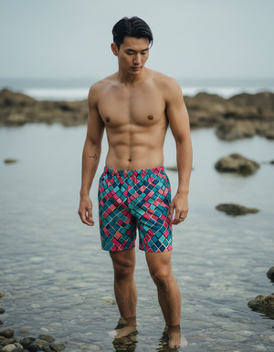 Blue Aura Vortex Men's Swim Trunks bikini — Dripper