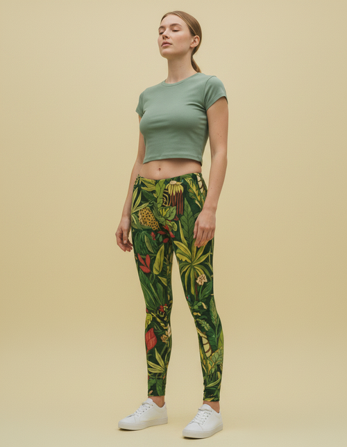 Lime Treetop Leggings Women's Leggings — Dripper