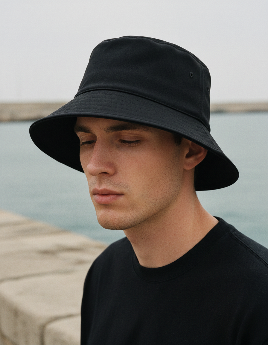 Bucket hat in Midnight Black