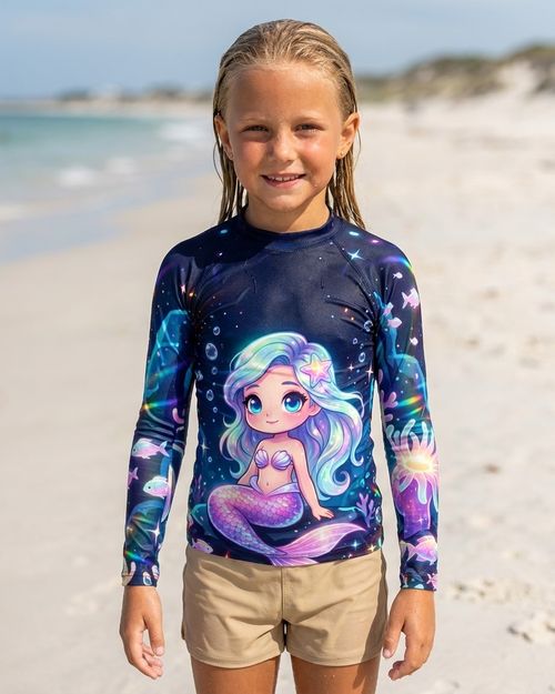 Girls Mermaid girls rashguards