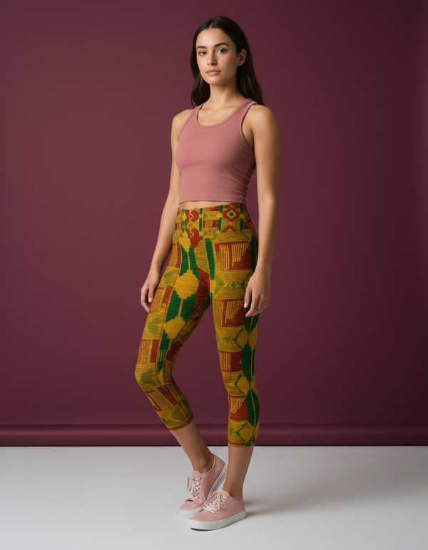 African Collection capri yoga leggings