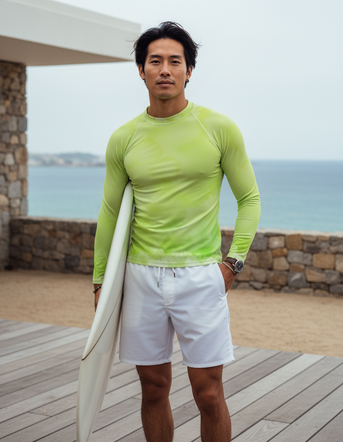 Rashguard — Men's Neon Yellow Mosaic
