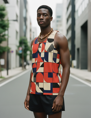 Men's Angora Tonal men's tank tops