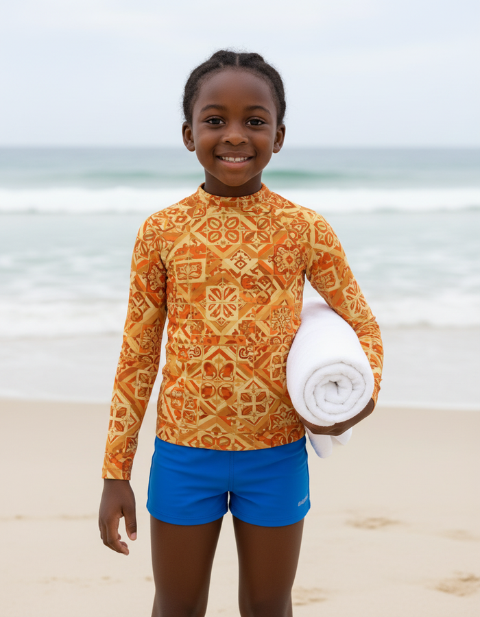 Rashguard — Kids Citrus Orange Helix