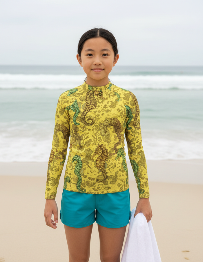 Rashguard — Youth Lemon Yellow Triton