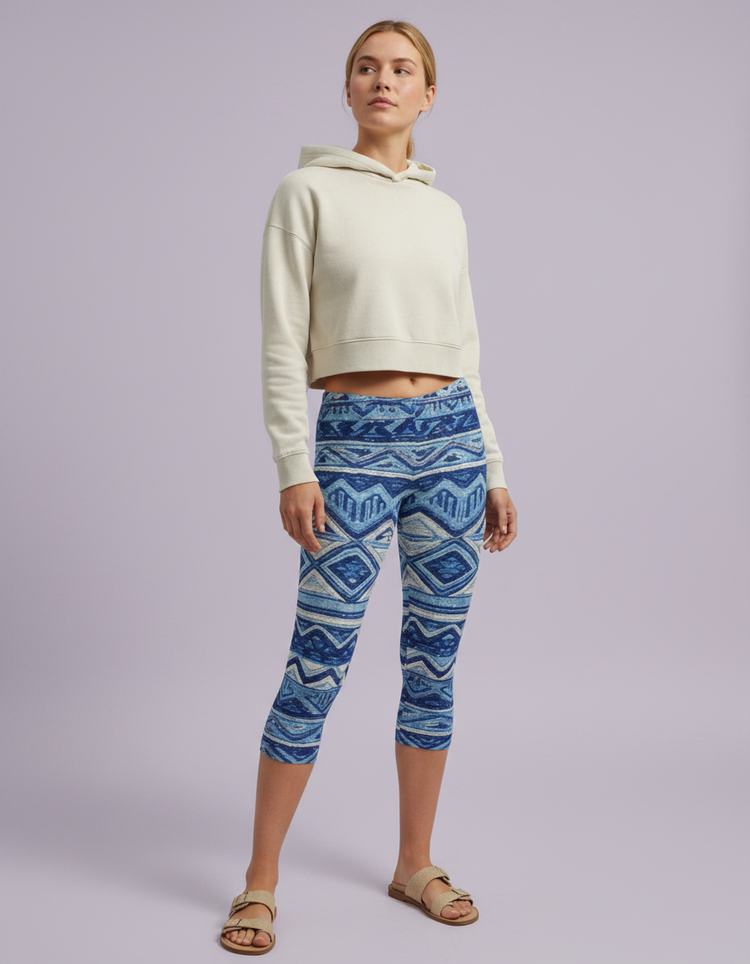 Women's Andean Textile Capri Leggings