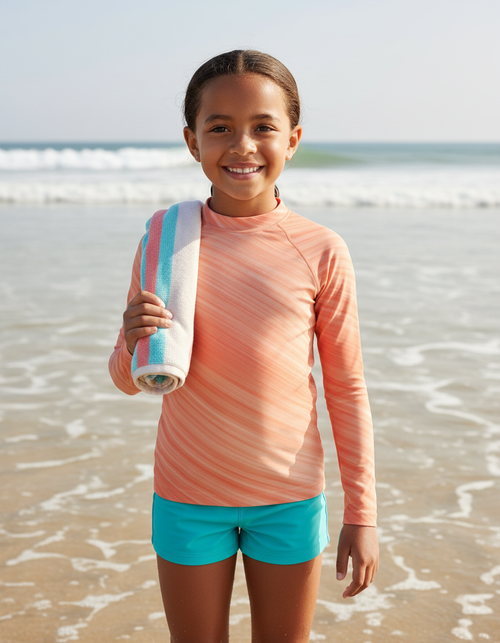Girls Coral Spectrum Youth Rash Guard Youth Rash Guard — Lolekai