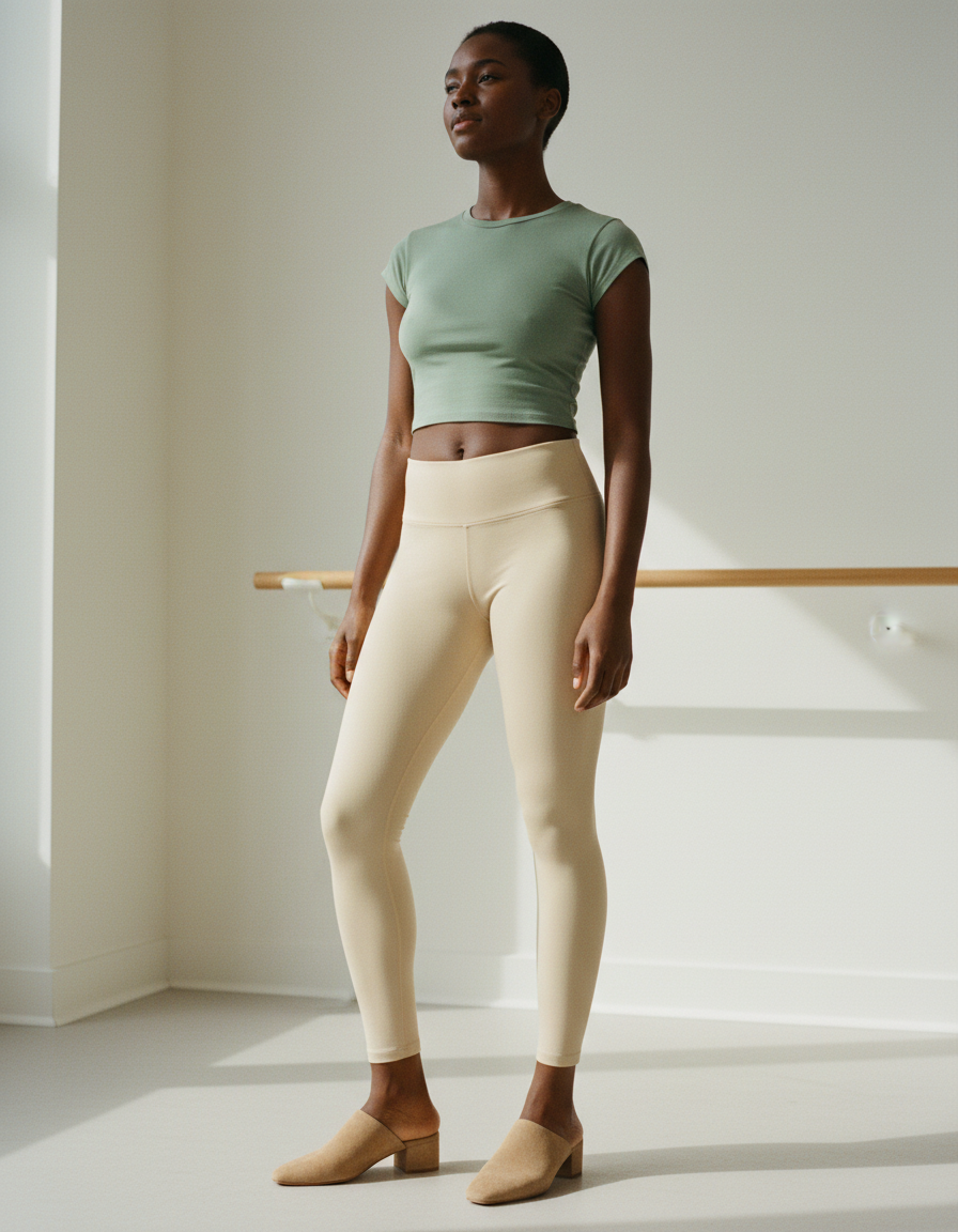 Full-Length Leggings in Beige