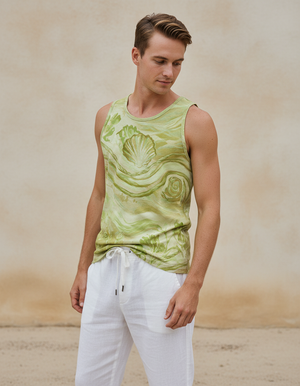 Men's Lime Tidepool tank tops