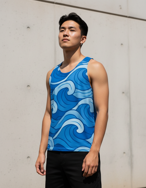 Blue Aura Ebb Tank Top Men's Tank Top — Lolekai