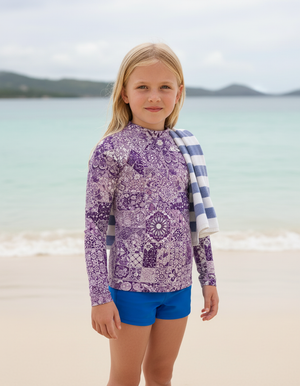 Burnished Lilac Riad Rash Guard Kids Rash Guard — Dripper