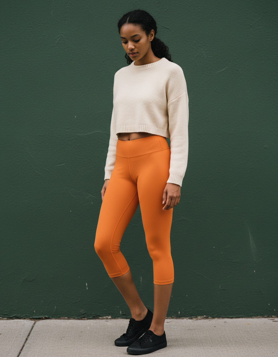 Capri Leggings in Citrus Orange