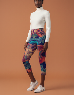 Mycelium Capri Yoga Leggings Capri Yoga Leggings — Dripper
