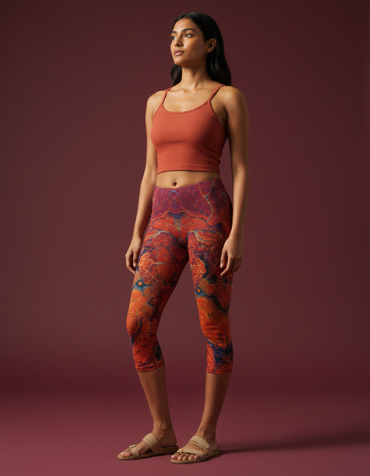 Women's Marble Capri Leggings