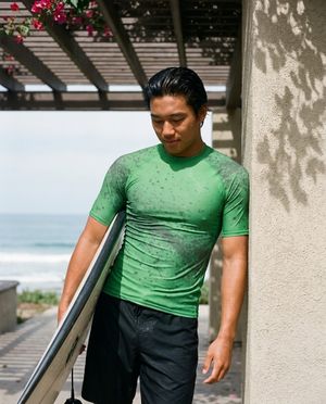 Men's Green Pixelate men's short-sleeve rashguards