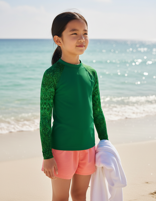 Runway Emerald Siam Kids Rash Guard Kids Rash Guard — Dripper