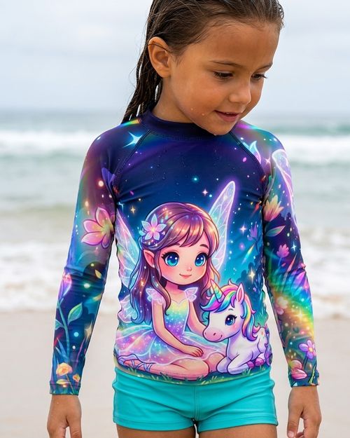 Girls Unicorn girls rashguards