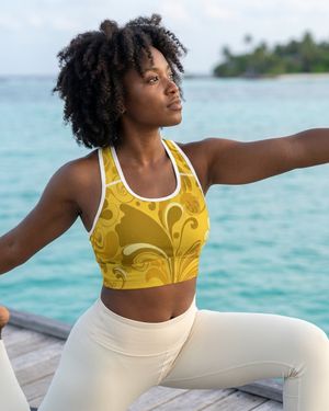 Yellow Groove Swim & Gym Bra Longline Sports Bra — Lolekai