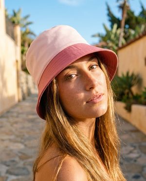 Millennial Pink Racing Green bucket hats